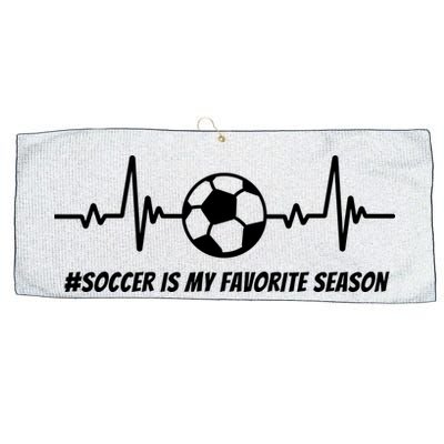 Soccer Is My Favorite Season Large Microfiber Waffle Golf Towel