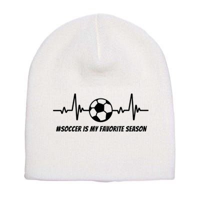 Soccer Is My Favorite Season Short Acrylic Beanie