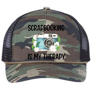 Scrapbooking Is My Therapy Scrapbooker Scrapbook Meaningful Gift Retro Rope Trucker Hat Cap