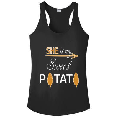 She Is My Sweet Potato Funny Matching Couple Costume Meaningful Gift Ladies PosiCharge Competitor Racerback Tank