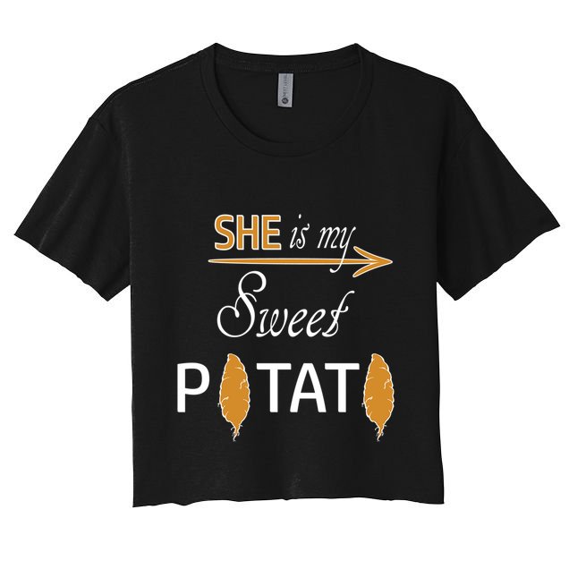 She Is My Sweet Potato Funny Matching Couple Costume Meaningful Gift Crop Top