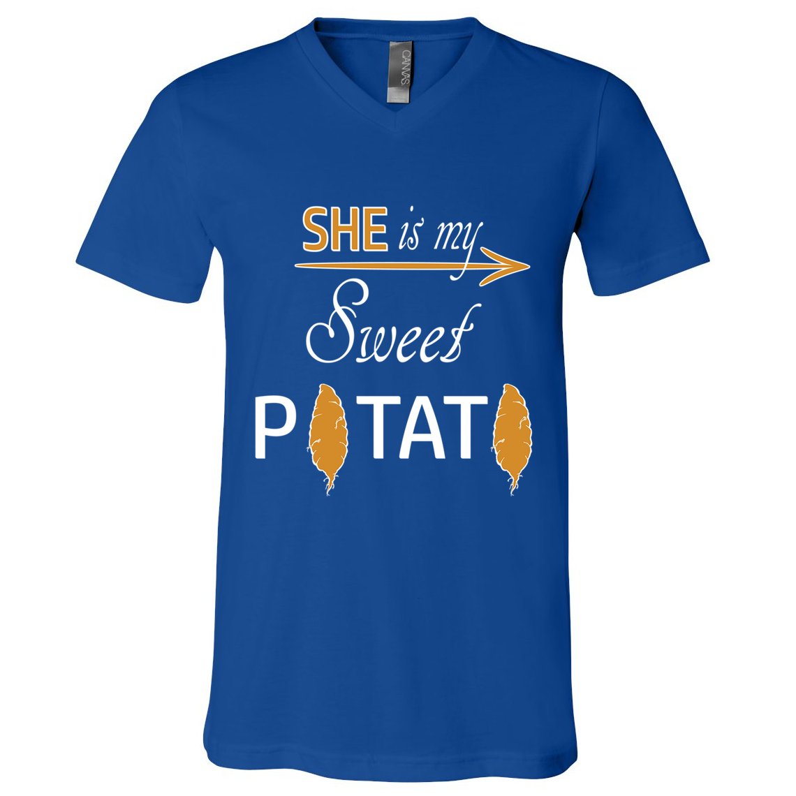 She Is My Sweet Potato Funny Matching Couple Costume Meaningful Gift V-Neck T-Shirt