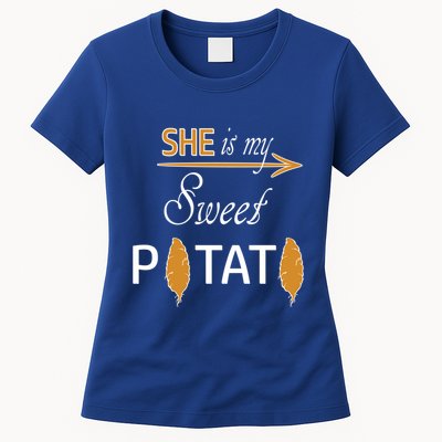 She Is My Sweet Potato Funny Matching Couple Costume Meaningful Gift Womens T-Shirt