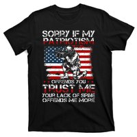 Sorry If My Patriotism Offends You Patriotic US Flag & Army T-Shirt