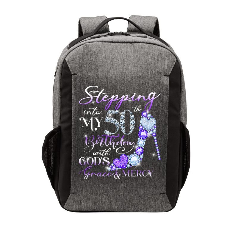 Stepping into my 50th birthday with God's grace & Mercy Vector Backpack