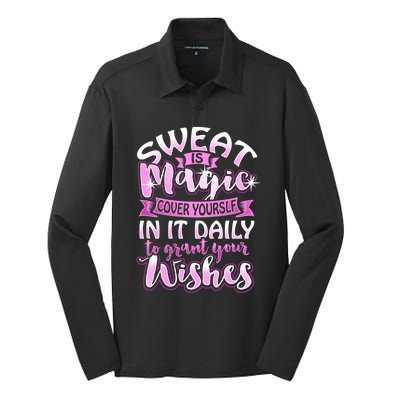 Sweat Is Magic Loves Yoga Practice Yogi Quote Namaste Zen Meaningful Gift Silk Touch Performance Long Sleeve Polo