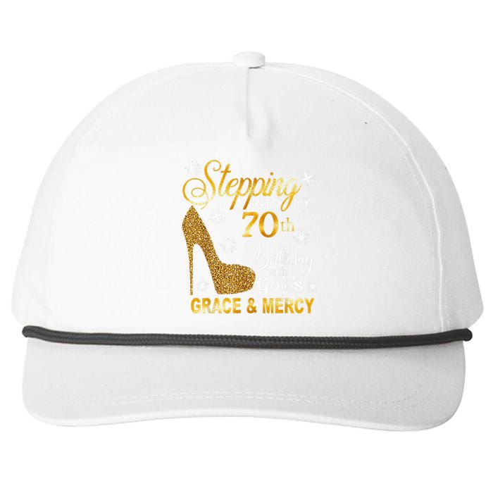 Stepping into my 70th birthday with God's grace & Mercy Snapback Five-Panel Rope Hat