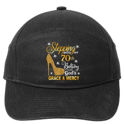 Stepping into my 70th birthday with God's grace & Mercy 7-Panel Snapback Hat