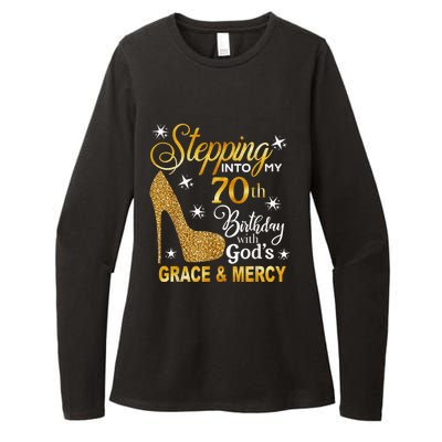 Stepping into my 70th birthday with God's grace & Mercy Womens CVC Long Sleeve Shirt