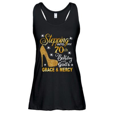 Stepping into my 70th birthday with God's grace & Mercy Ladies Essential Flowy Tank