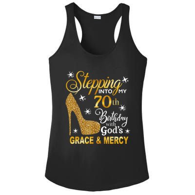 Stepping into my 70th birthday with God's grace & Mercy Ladies PosiCharge Competitor Racerback Tank