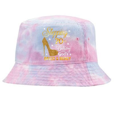 Stepping into my 70th birthday with God's grace & Mercy Tie-Dyed Bucket Hat