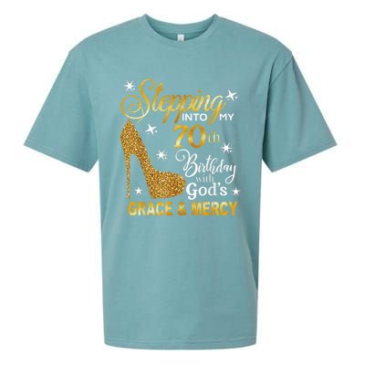 Stepping into my 70th birthday with God's grace & Mercy Sueded Cloud Jersey T-Shirt