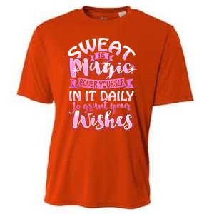 Sweat Is Magic Loves Yoga Practice Yogi Quote Namaste Zen Cute Gift Cooling Performance Crew T-Shirt