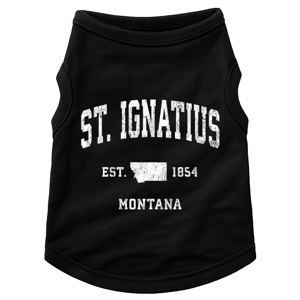 St. Ignatius Montana Mt Vintage Athletic Sports Design Doggie Tank