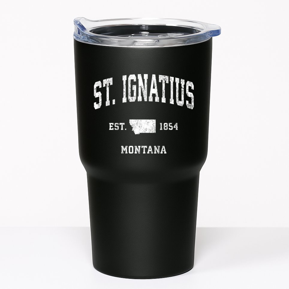 St. Ignatius Montana Mt Vintage Athletic Sports Design Tumbler