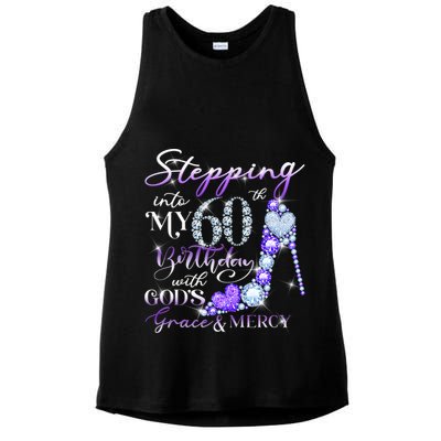 Stepping into my 60th birthday with God's grace & Mercy Ladies PosiCharge Tri-Blend Wicking Tank