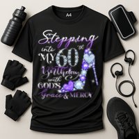 Stepping into my 60th birthday with God's grace & Mercy Cooling Performance Crew T-Shirt
