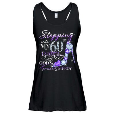 Stepping into my 60th birthday with God's grace & Mercy Ladies Essential Flowy Tank