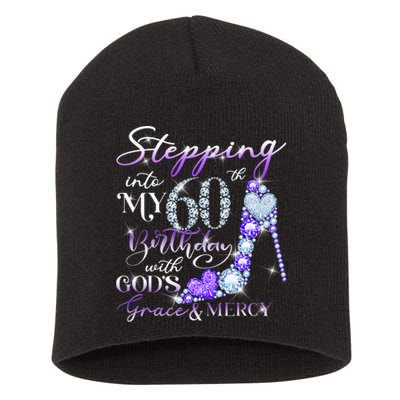Stepping into my 60th birthday with God's grace & Mercy Short Acrylic Beanie
