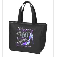 Stepping into my 60th birthday with God's grace & Mercy Zip Tote Bag