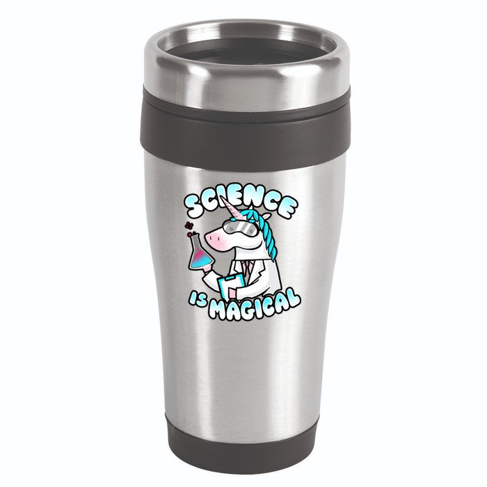 Science Is Magical Lab Unicorn Funny 16oz Travel Tumbler