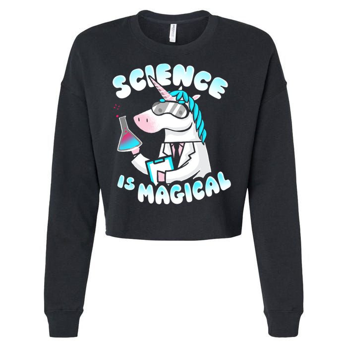 Science Is Magical Lab Unicorn Funny Cropped Pullover Crew