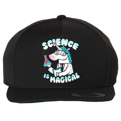 Science Is Magical Lab Unicorn Funny Wool Snapback Cap