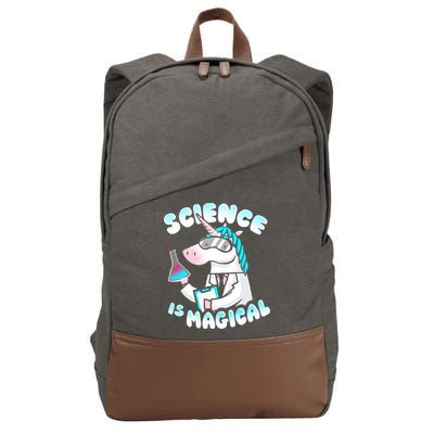 Science Is Magical Lab Unicorn Funny Cotton Canvas Backpack