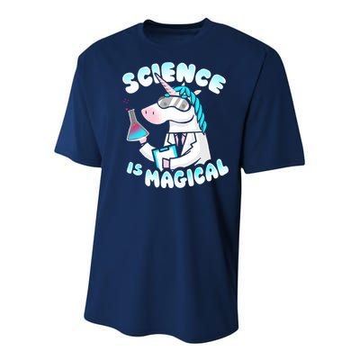 Science Is Magical Lab Unicorn Funny Youth Performance Sprint T-Shirt