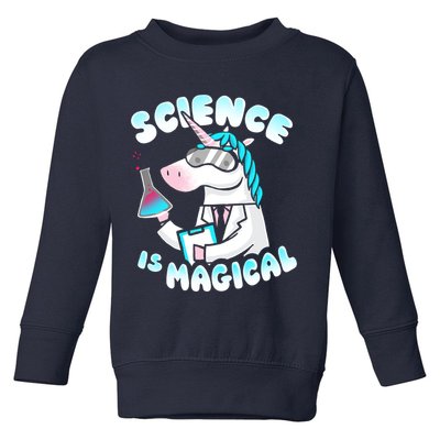 Science Is Magical Lab Unicorn Funny Toddler Sweatshirt