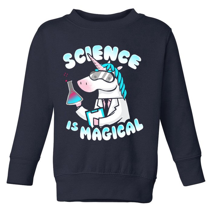 Science Is Magical Lab Unicorn Funny Toddler Sweatshirt