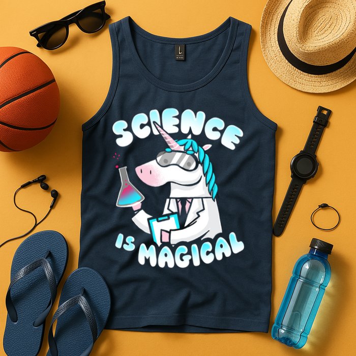 Science Is Magical Lab Unicorn Funny Tank Top