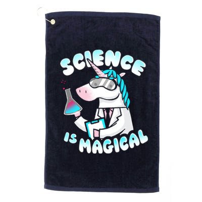 Science Is Magical Lab Unicorn Funny Platinum Collection Golf Towel