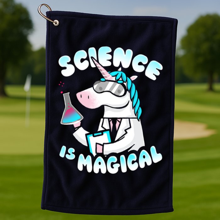 Science Is Magical Lab Unicorn Funny Golf Towel