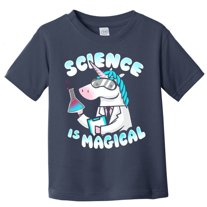 Science Is Magical Lab Unicorn Funny Toddler T-Shirt