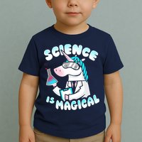 Science Is Magical Lab Unicorn Funny Toddler T-Shirt
