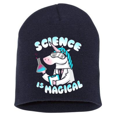 Science Is Magical Lab Unicorn Funny Short Acrylic Beanie