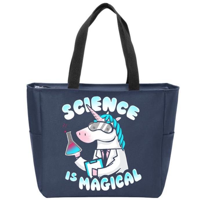 Science Is Magical Lab Unicorn Funny Zip Tote Bag