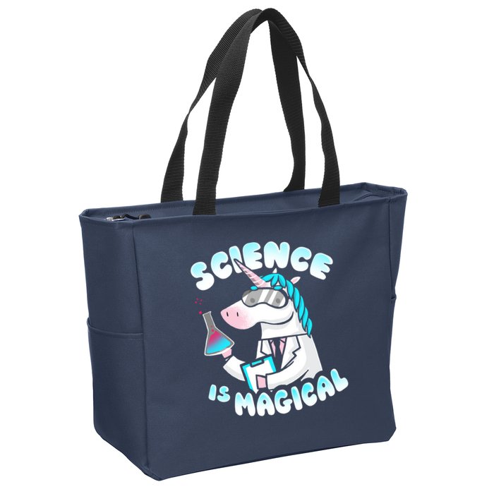 Science Is Magical Lab Unicorn Funny Zip Tote Bag