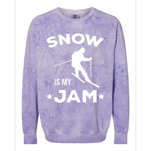 Snow Is My Jam Skiing Lover Sports Ski Instructor Skier Gift Colorblast Crewneck Sweatshirt