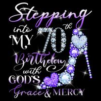 Stepping into my 70th birthday with God's grace & Mercy Drawstring Bag