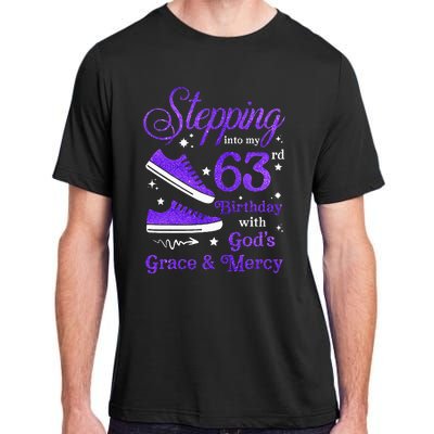 Stepping Into My 63rd Birthday With God's Grace & Mercy Bday Adult ChromaSoft Performance T-Shirt