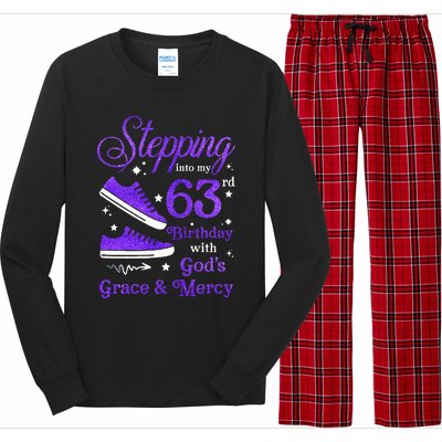 Stepping Into My 63rd Birthday With God's Grace & Mercy Bday Long Sleeve Pajama Set