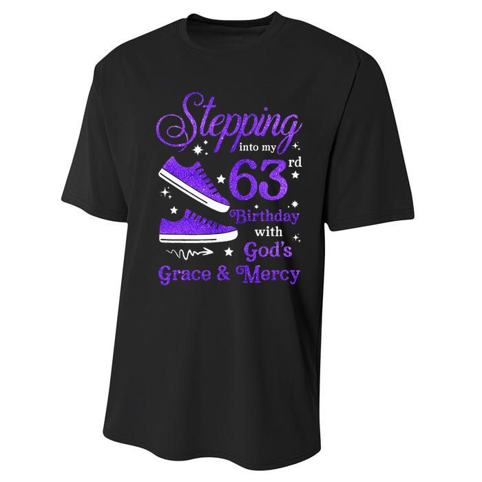 Stepping Into My 63rd Birthday With God's Grace & Mercy Bday Performance Sprint T-Shirt