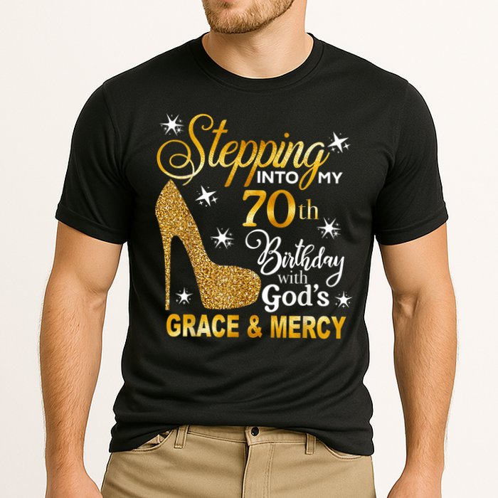 Stepping into my 70th birthday with God's grace & Mercy Cooling Performance Crew T-Shirt