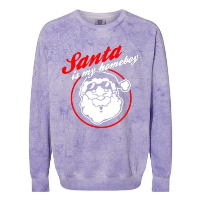 Santa Is My Homeboy Christmas Patter Colorblast Crewneck Sweatshirt