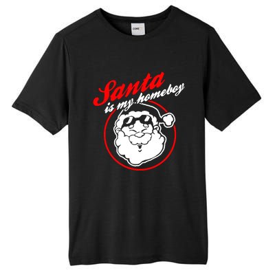 Santa Is My Homeboy Christmas Patter Tall Fusion ChromaSoft Performance T-Shirt