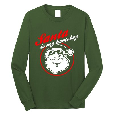 Santa Is My Homeboy Christmas Patter Long Sleeve Shirt