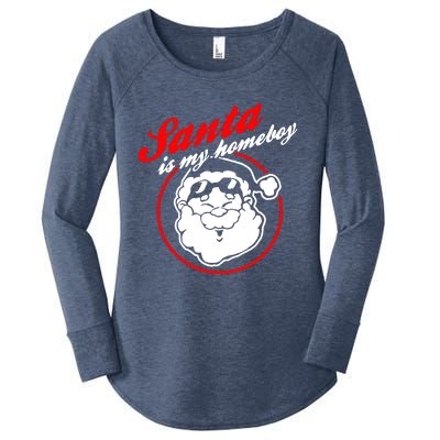 Santa Is My Homeboy Christmas Patter Women's Perfect Tri Tunic Long Sleeve Shirt